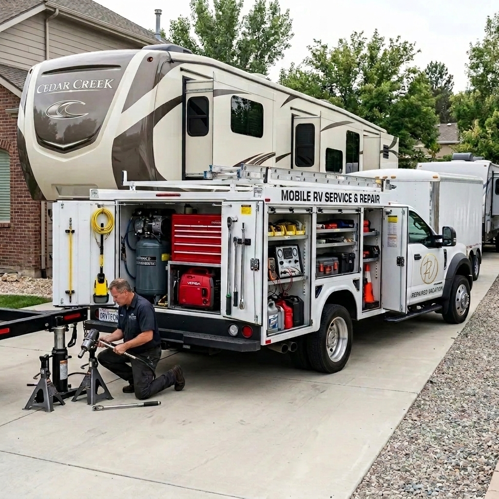 Repaired Vacation Mobile RV Repair Truck